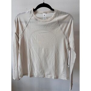 Lululemon Swiftly Mesh-Back Long Sleeve Shirt Ivory Bone Size 6 NWT